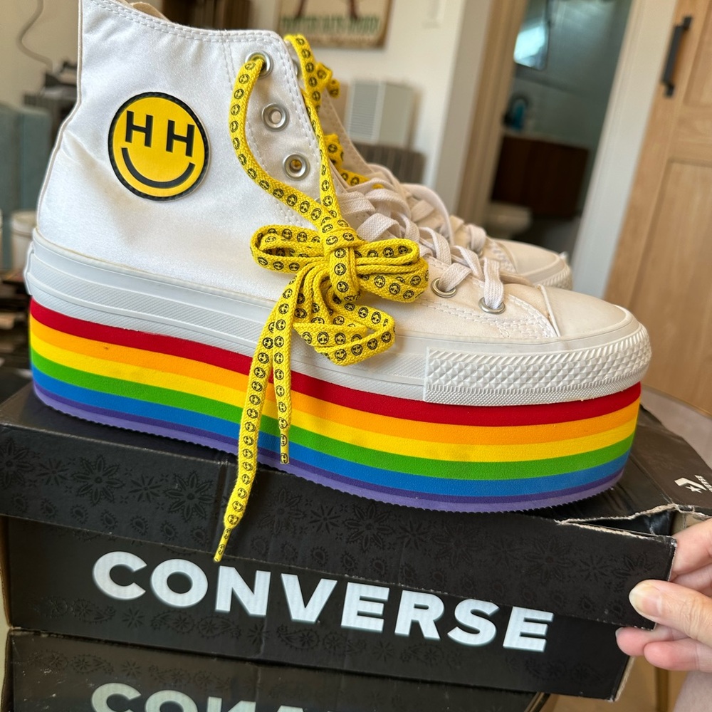 Brand New Miley Cyrus x Converse Rainbow Sneakers - Picture 2 of 7